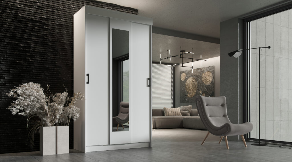 ЭКО шкаф-купе БЕЛЫЙ ГЛАДКИЙ №2