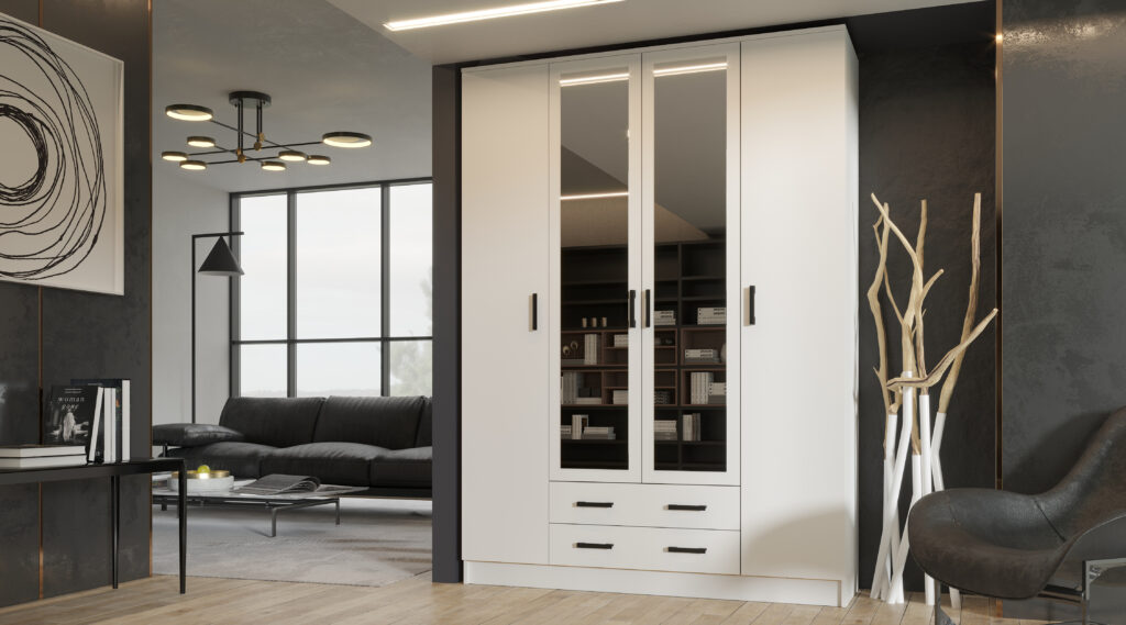 КВАДРО Шкаф (З) БЕЛЫЙ ГЛАДКИЙ №3