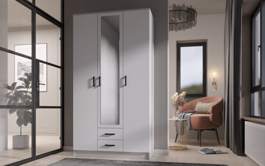 ТРИО Шкаф (З) БЕЛЫЙ ГЛАДКИЙ №2