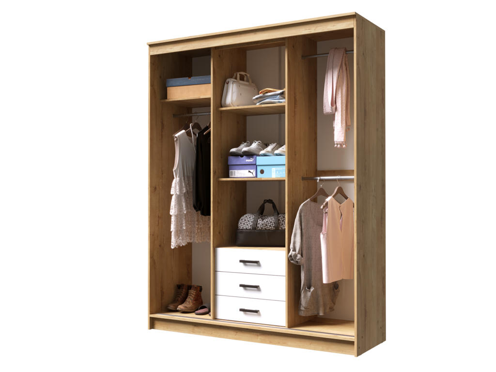 ЛОРД Шкаф-купе ДУБ ВОТАН/БЕЛЫЙ ГЛАДКИЙ №2