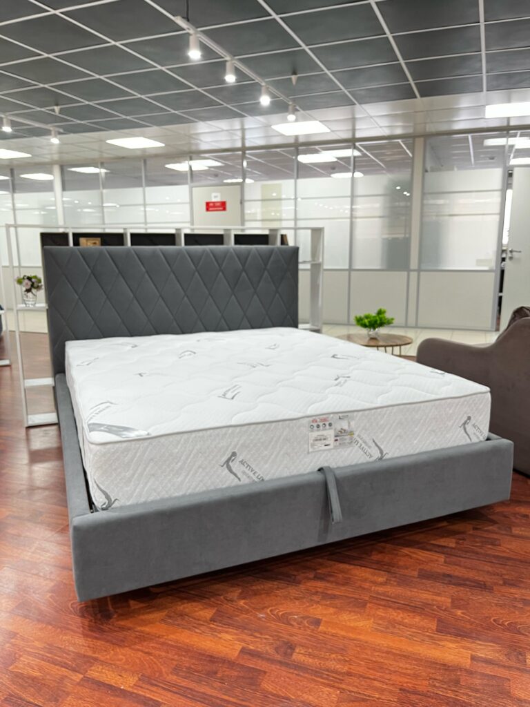 Кровать Агата 1600 с подъемным механизмом ткань Ameli 12 (серый) №2