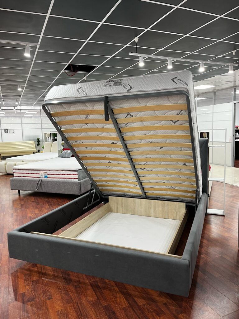 Кровать Агата 1600 с подъемным механизмом ткань Ameli 12 (серый) №4