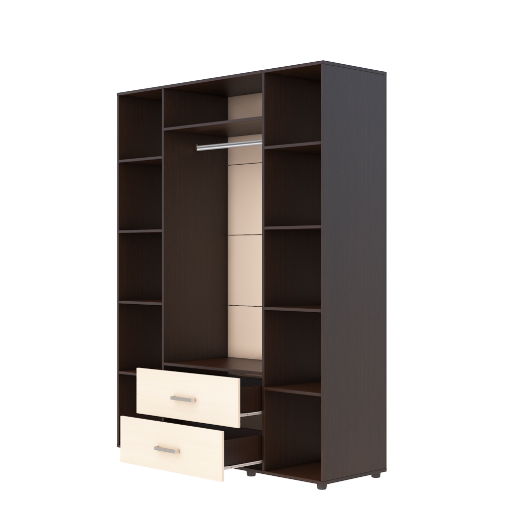 ЭВА Шкаф 4х створчатый ШК-020 венге/дуб молочный №2