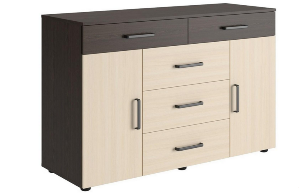 Вега К-03 Комод 5 ящ.+ 2 ств. Венге/Дуб молочный Вега К-03 Комод 5 ящ.+ 2 ств. Венге/Дуб молочный