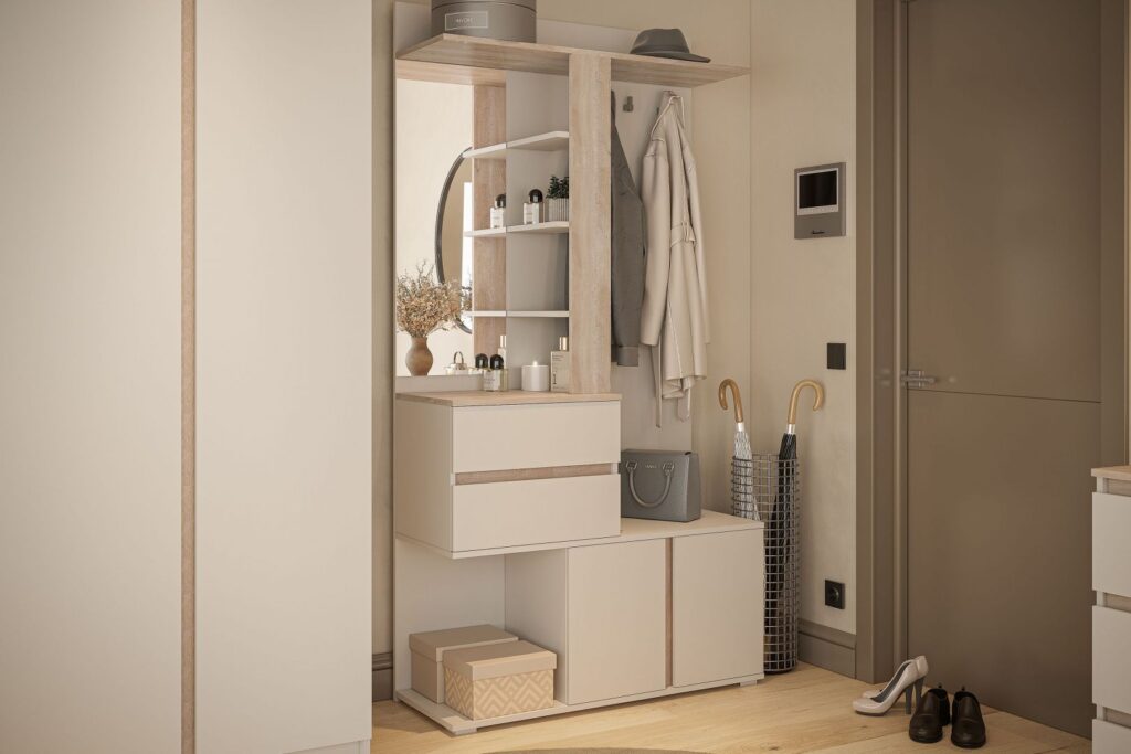 Прихожая модульная «Юта»  Персидский жемчуг / Дуб торонто №2