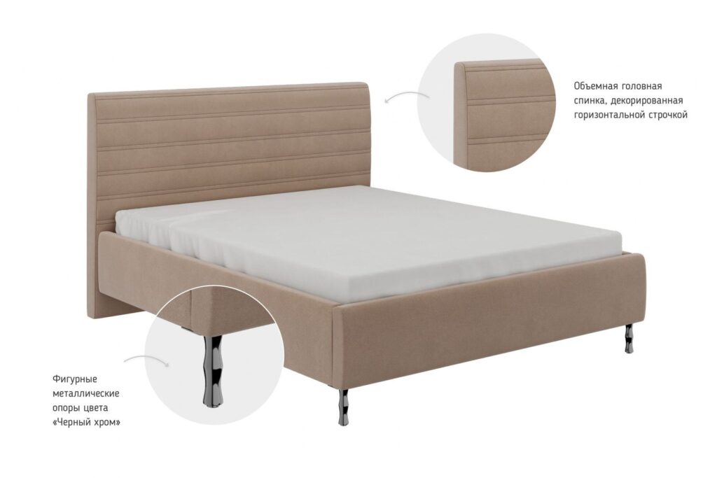 Кровать ФАБИАНА 1,6 м с подъемным мех./ВАРИАНТ 2 (тростниковый) №5