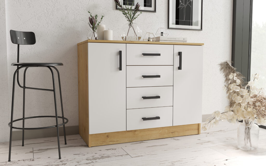 Комод К1000-2Д ДУБ ВОТАН/БЕЛЫЙ ГЛАДКИЙ №2