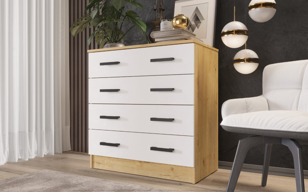 Комод К800 ДУБ ВОТАН/БЕЛЫЙ ГЛАДКИЙ №2