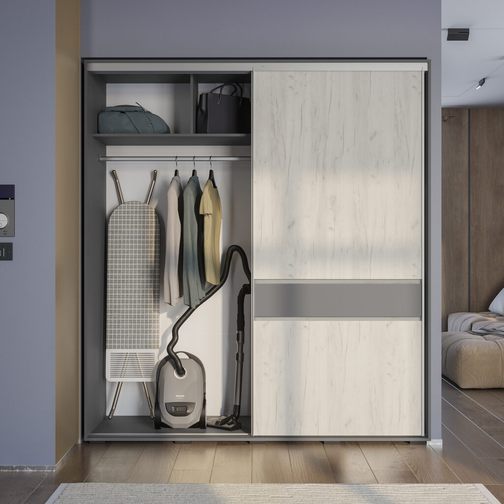 КРАФТ-10 (БАГИРА) шкаф-купе Графит/Крафт белый №3