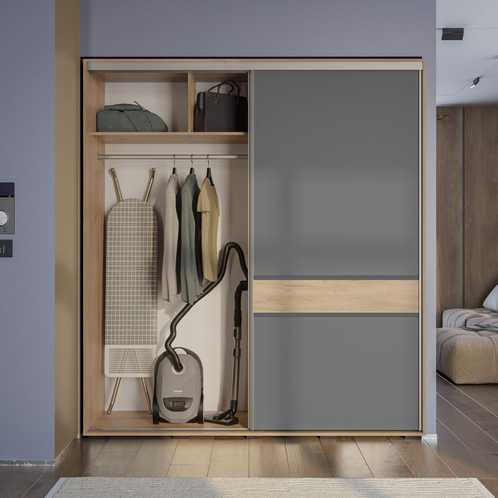 КРАФТ-10 (БАГИРА) шкаф-купе Крафт/Графит №5