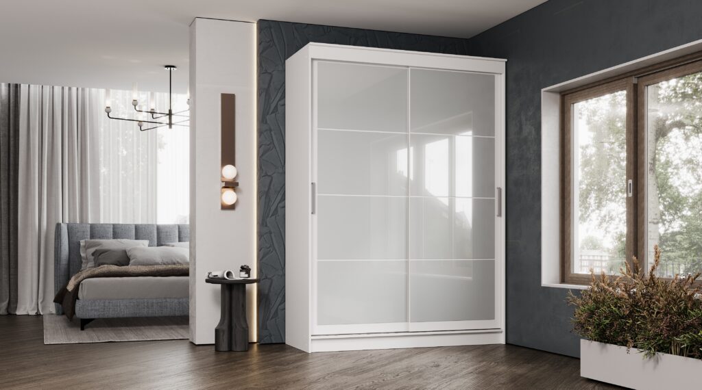 Шкаф-купе «Гранд» 1,6 м ЛДСП Белый Лакобель №2