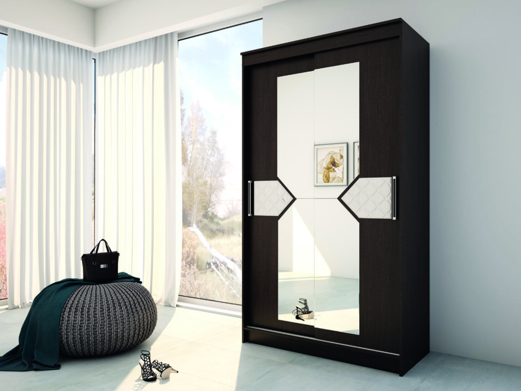 НИКОЛЬ-2 Шкаф-купе ВЕНГЕ/ЛИСТВЕННИЦА СВЕТЛАЯ №2