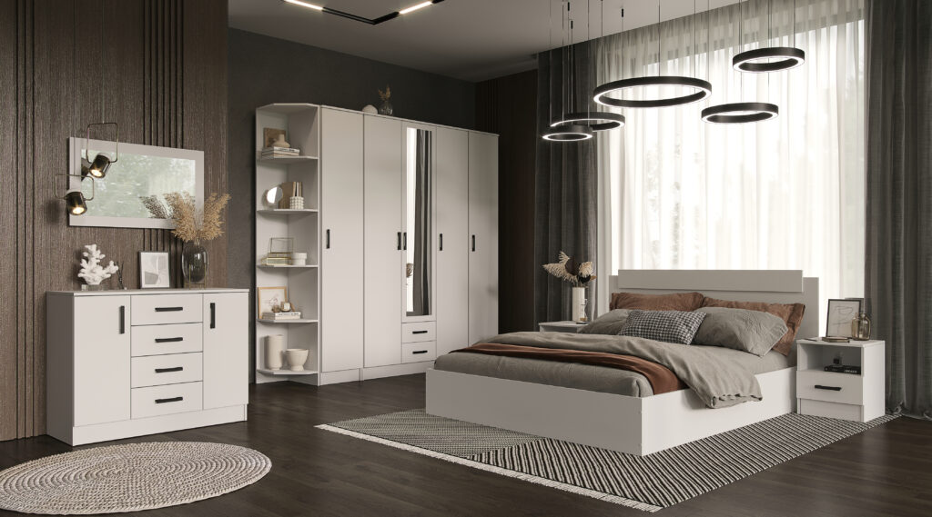 ЭКО кровать 1,6 м БЕЛЫЙ ГЛАДКИЙ (Настил) №2