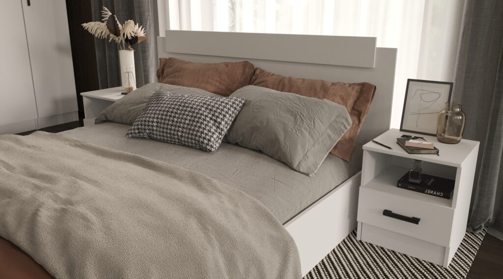 ЭКО Тумба прикроватная БЕЛЫЙ ГЛАДКИЙ №2