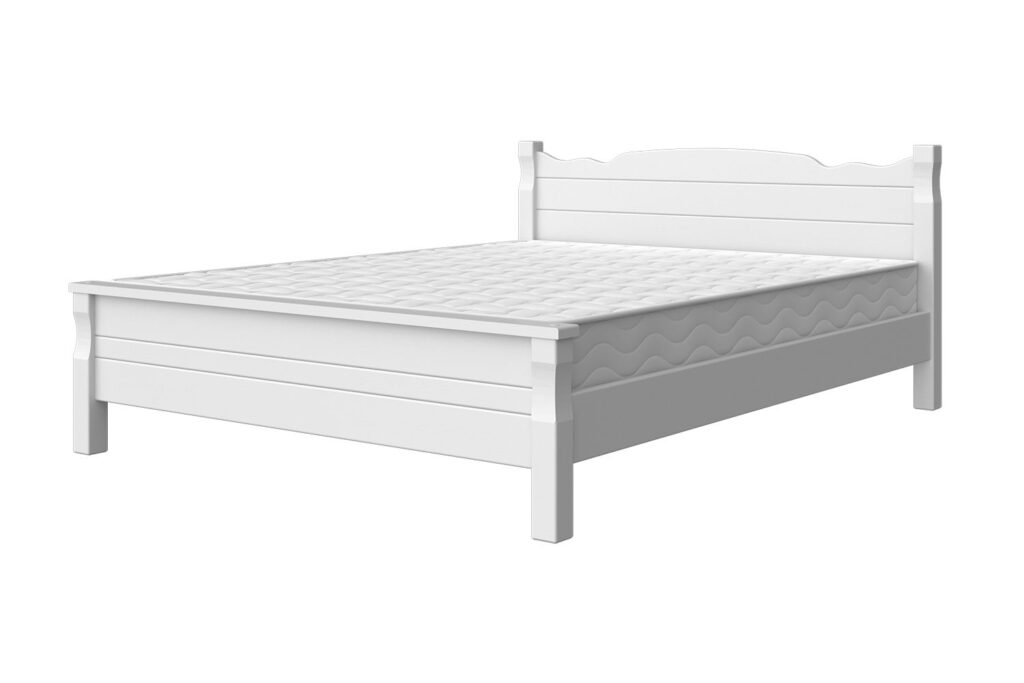 МЮНХЕН кровать 1,6м, цвет БЕЛЫЙ (брашировка)