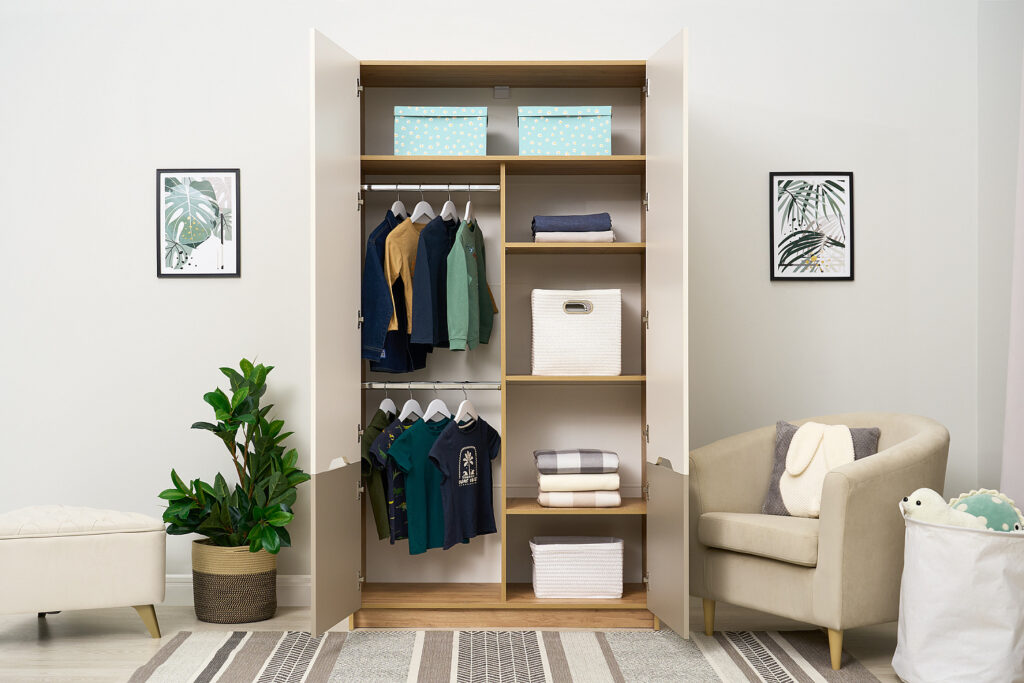 RICH Шкаф ШК-002 Дуб Крафт золотой/Миндаль/Глиняный серый №2