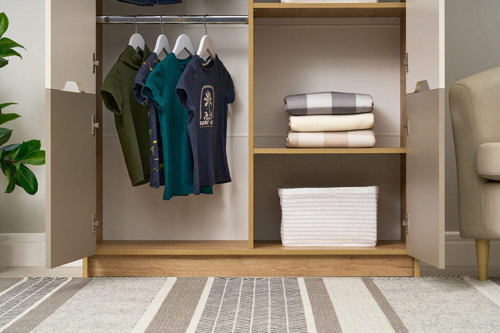 RICH Шкаф ШК-002 Дуб Крафт золотой/Миндаль/Глиняный серый №3