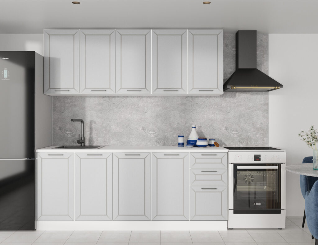 Кухня 2 м «Шерги» (Белый Софт/Белый Софт)