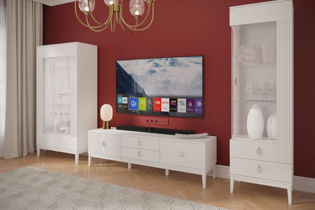 ФАРГО Белый ЛАК Тумба ТВ 4 ящика №3