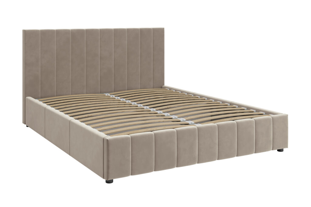 Кровать НЕЛЬСОН / ВЕРТИКАЛЬ / 1,4 /металлокаркас/ВАРИАНТ 3 (серо-бежевый) №3