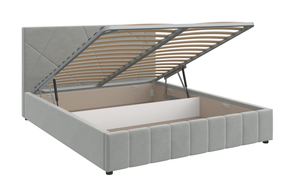 Кровать НЕЛЬСОН / АБСТРАКЦИЯ / 1,6 /ГПМ/ВАРИАНТ 5 (светло-серый) №2