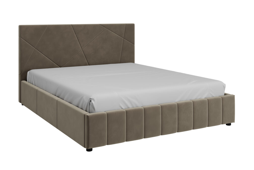 Кровать НЕЛЬСОН / АБСТРАКЦИЯ / 1,6 /металлокаркас / ВАРИАНТ 8 (серый шелк)