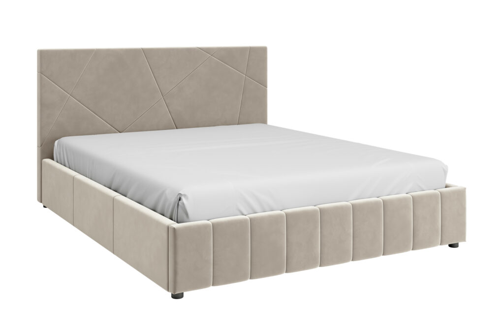 Кровать НЕЛЬСОН / АБСТРАКЦИЯ / 1,4 /металлокаркас / ВАРИАНТ 9 (карамель)