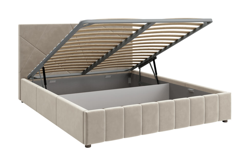 Кровать НЕЛЬСОН / АБСТРАКЦИЯ / 1,6 / ГПМ / ВАРИАНТ 9 (карамель) №2