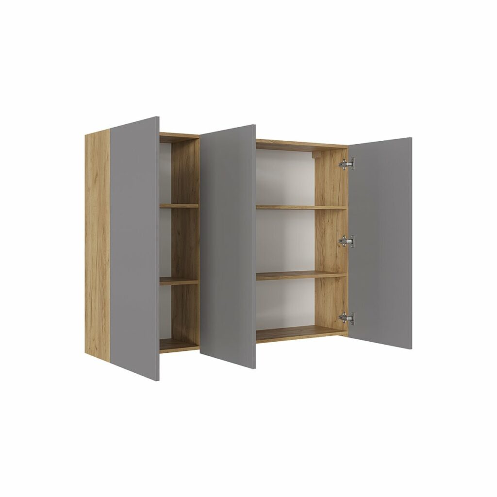 БОСТОН Шкаф навесной ШН-001 ЛДСП Дуб Крафт золотой/Серый Шифер №2