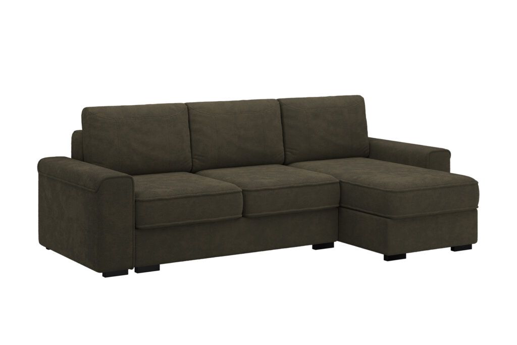 ЛЕОН угловой диван-кровать,  8 ВАРИАНТ хаки