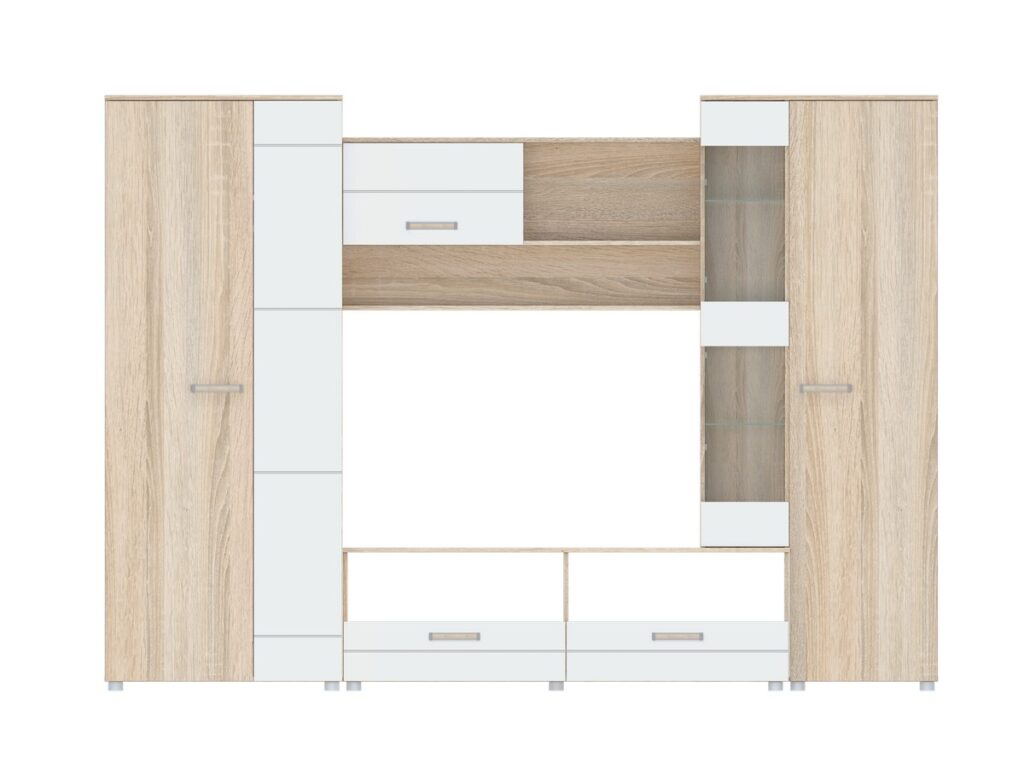 ФЛОРЕНЦИЯ-5 НМ Стенка Дуб Сонома светлый/глянцевая Белый 2800х2000х513 ФЛОРЕНЦИЯ-5 НМ Стенка Дуб Сонома светлый/глянцевая Белый 2800х2000х513
