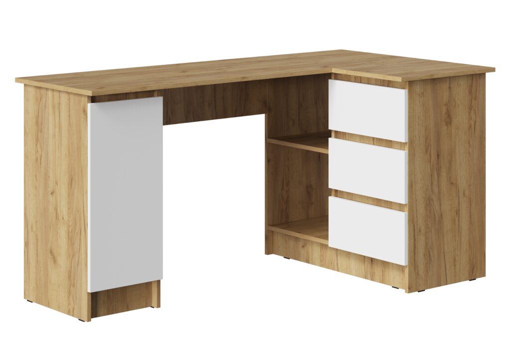 БОСТОН ЛАЙТ Стол письменный СП-003 (угловой) Дуб Крафт золотой/ЛДСП Белый
