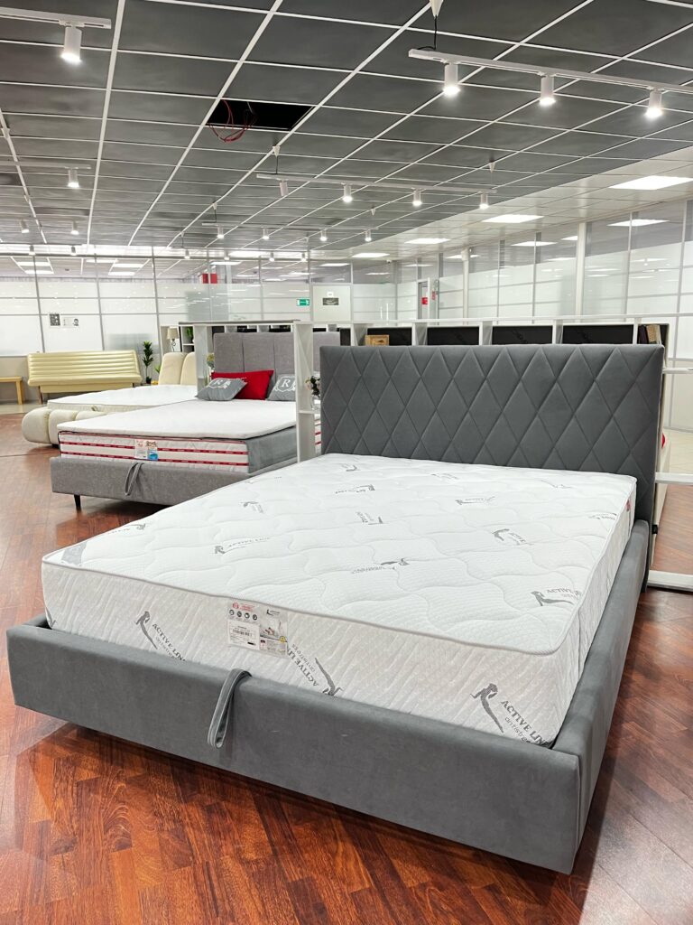 Кровать Агата 1600 с подъемным механизмом ткань Ameli 12 (серый)