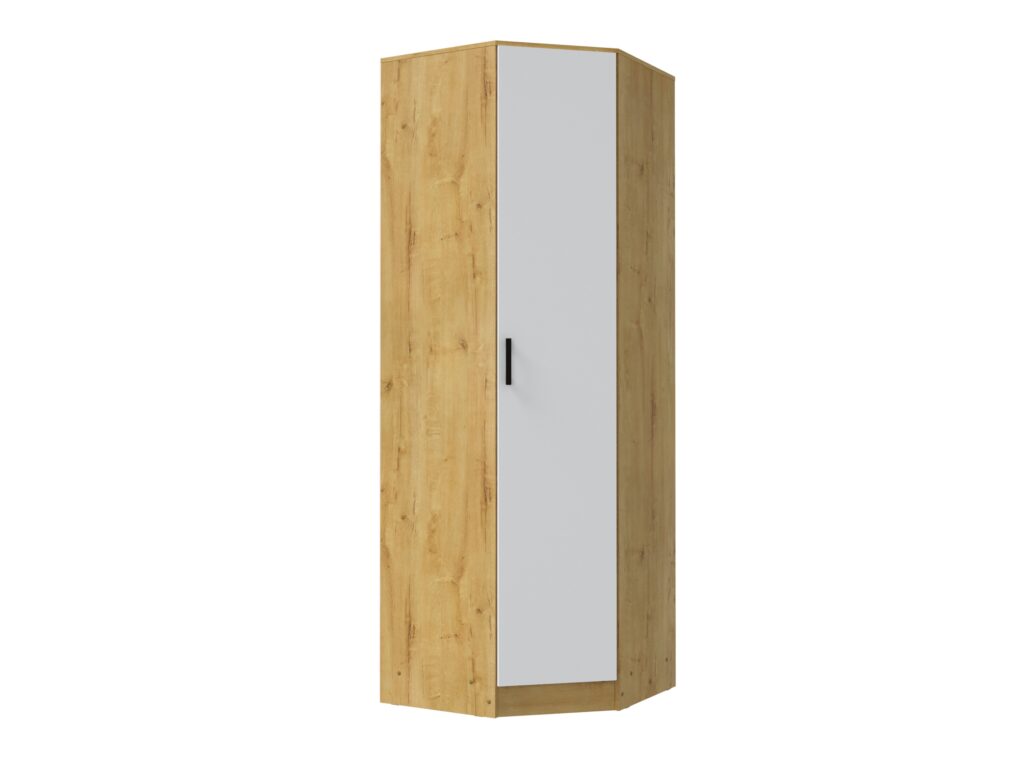 УГЛОВОЙ Шкаф ДУБ ВОТАН/БЕЛЫЙ ГЛАДКИЙ