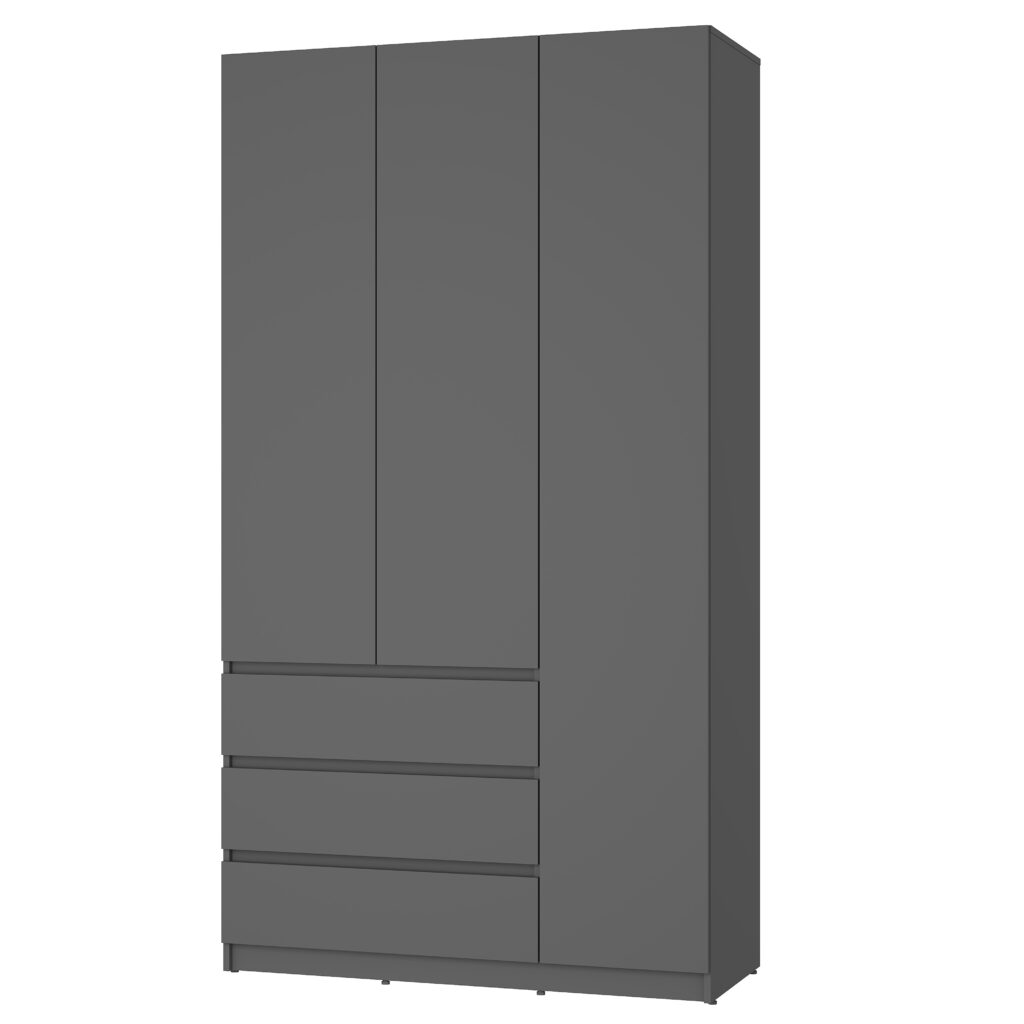 ТАРГЕТ Шкаф 3-х створчатый ШК-07 Графит 1200х2200х496 ТАРГЕТ Шкаф 3-х створчатый ШК-07 Графит 1200х2200х496