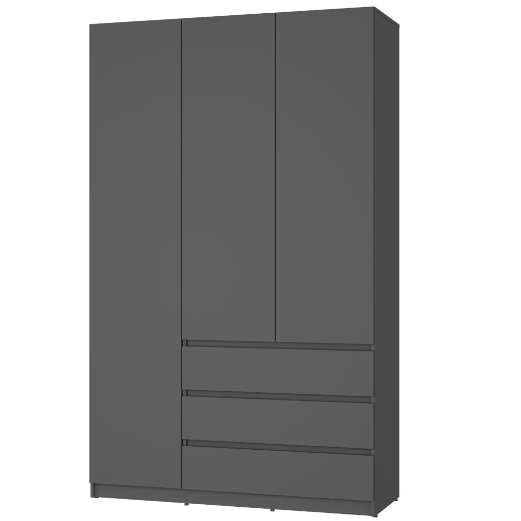 ТАРГЕТ Шкаф 3-х створчатый  ШК-08 Графит 1352х2200х496
